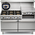 Thumbnail image #3 for Imperial Pro Series 60-Inch Gas Restaurant Range with 6 Open Burners, 24-Inch Griddle/Broiler and 2 Convection Ovens