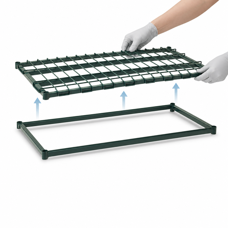 Product image #3 for Metro Super Erecta 36" x 21" Epoxy-Coated Wire Deck Dunnage Shelf