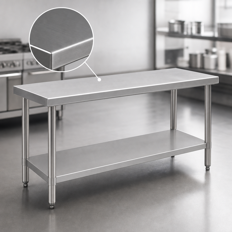 Product image #3 for Eagle Spec-Master Marine Series 84-Inch W x 24-Inch D Stainless Steel Work Table with Adjustable Undershelf
