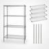 Thumbnail image #3 for Quantum Chrome Wire Shelving Starter Kit, 36-Inch W x 21-Inch D x 63-Inch H, 4-Shelf Stationary Unit