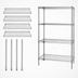 Thumbnail image #3 for Quantum Stationary Wire Shelving Starter Kit, 36 x 30 x 86 Inches, 4 Shelves, Chrome-Plated