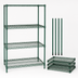 Thumbnail image #3 for Quantum 60 in. W x 12 in. D x 74 in. H 4-Shelf Stationary Wire Shelving Starter Kit, Green Epoxy, 600-800 lb. Capacity