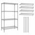 Thumbnail image #3 for Quantum Stationary Wire Shelving Starter Kit, 4 Shelves, 36 x 21 x 63 Inches, 304 Stainless Steel