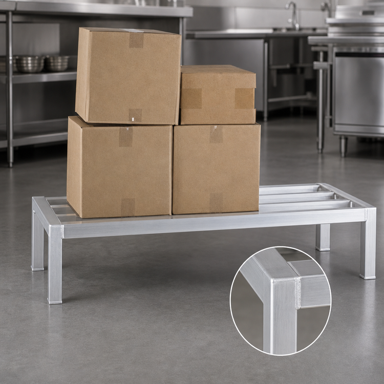 Product image #3 for New Age 2000 Series Heavy-Duty Aluminum Dunnage Rack, 72 x 24 x 12 Inches, 4000 lb Capacity