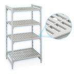 Thumbnail image #4 for Cambro Camshelving® Premium CPU243072V4480 4-Shelf Vented Stationary Polymer Shelving Starter Unit, 24 x 30 x 72 in., Speckled Gray