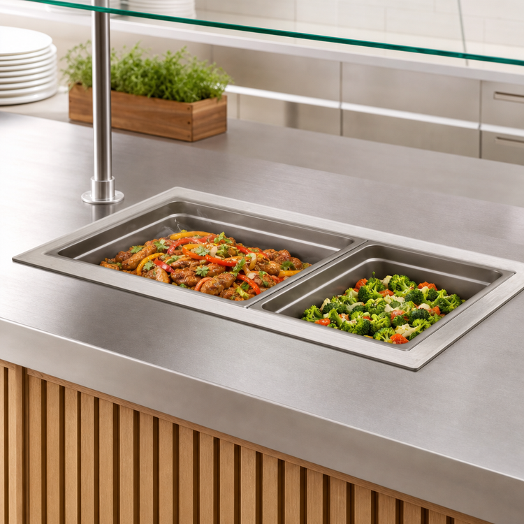 Product image #3 for Vollrath Short-Sided Drop-In Hot Well, 2-Pan, Infinite Controls, Autofill, Manifold Drain, 120V