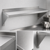 Thumbnail image #3 for BK Resources 72 Inch x 14 Inch 16-Gauge 304 Stainless Steel Wall-Mount Shelf with 1-1/2 Inch Rear Turn-Up
