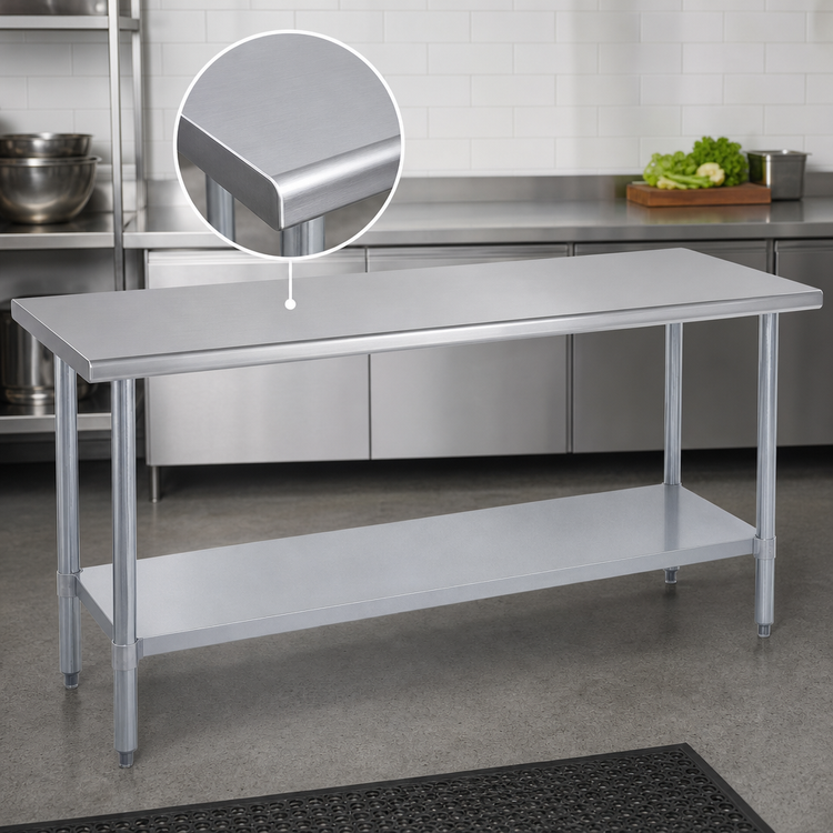 Product image #3 for Duke 72-Inch Stainless Steel Work Table with Galvanized Undershelf
