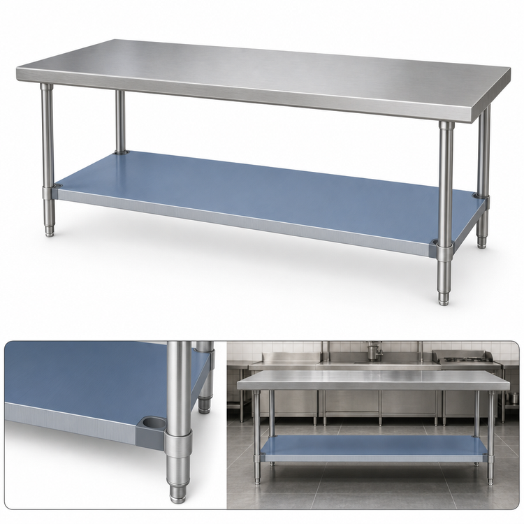 Product image #3 for Galvanized Steel Undershelf for 72 Inch x 30 Inch Commercial Work Tables