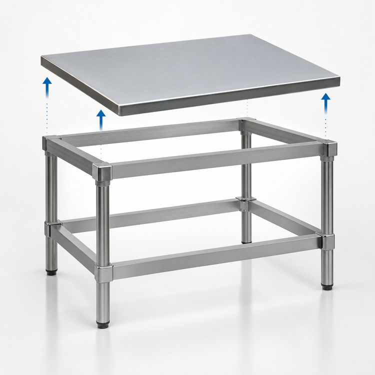 Product image #3 for New Age Standard Aluminum Equipment Stand with Open Base, Removable 12-Gauge Top, 36 x 24 x 24 Inches