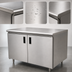 Thumbnail image #3 for Advance Tabco 60-Inch x 30-Inch Enclosed Work Table with Cabinet Base and Hinged Doors, 14-Gauge 304 Stainless Steel Top