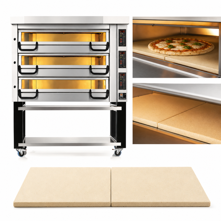 Product image #3 for PizzaMaster PM 723ED 3-Deck Electric Pizza Oven with Ceramic Clay Stones