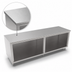 Thumbnail image #3 for John Boos 132-Inch x 24-Inch Open-Front Cabinet Base Work Table with Flat 16-Gauge Stainless Steel Top