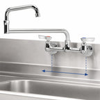 Thumbnail image #3 for Krowne Silver Series 12-818L Commercial Splash-Mounted Faucet, 18-Inch Double-Joint Spout, 8-Inch Centers, Low-Lead Case of 12