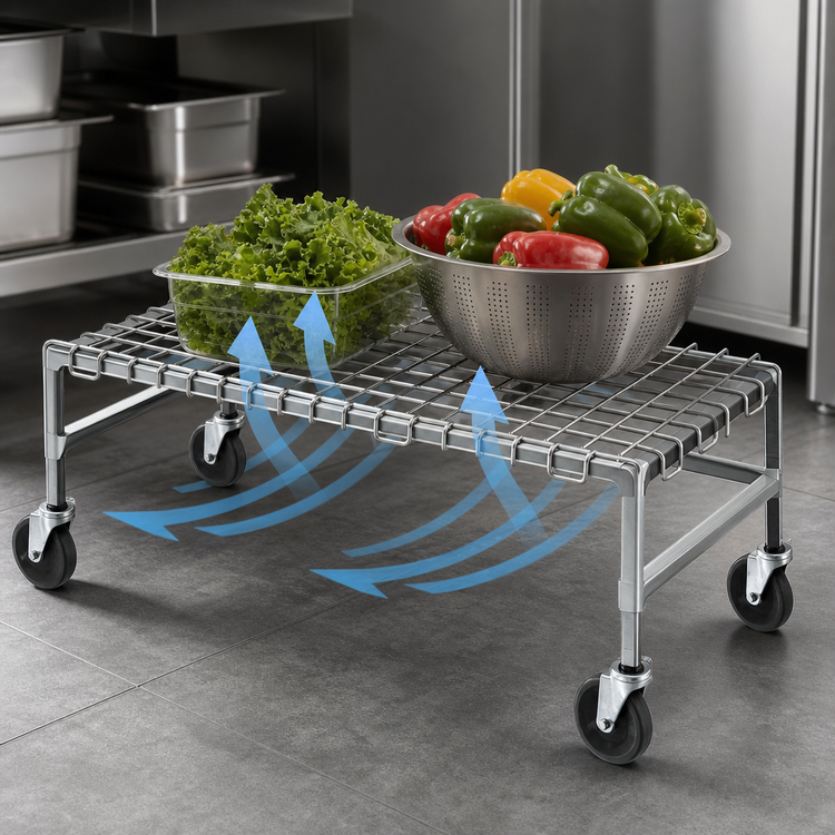 Product image #3 for Eagle Mobile Chrome Wire Dunnage Rack, 30 x 24 x 14 Inches, 800 lb. Capacity