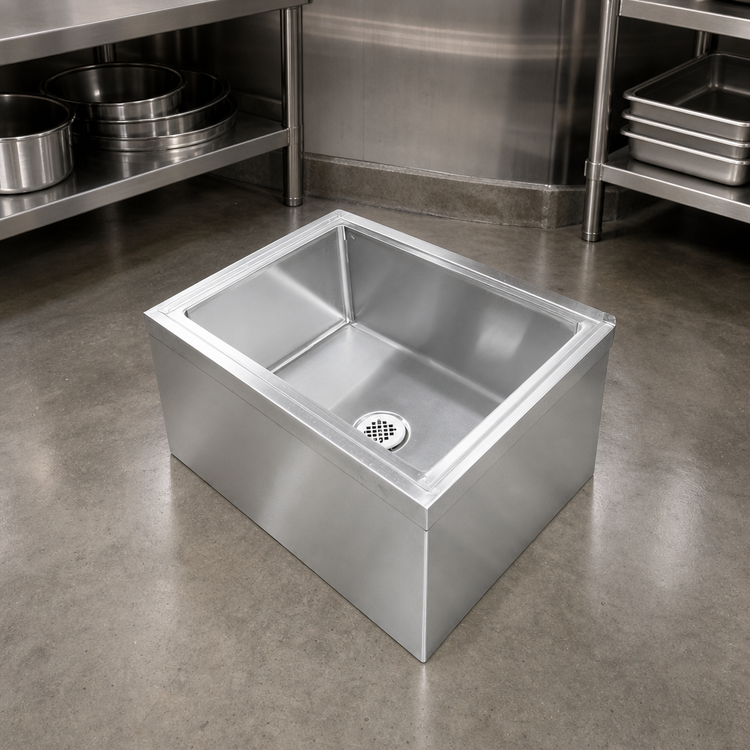 Product image #3 for John Boos Floor-Mounted Stainless Steel Mop Sink with 20 x 16 x 6 Inch Compartment