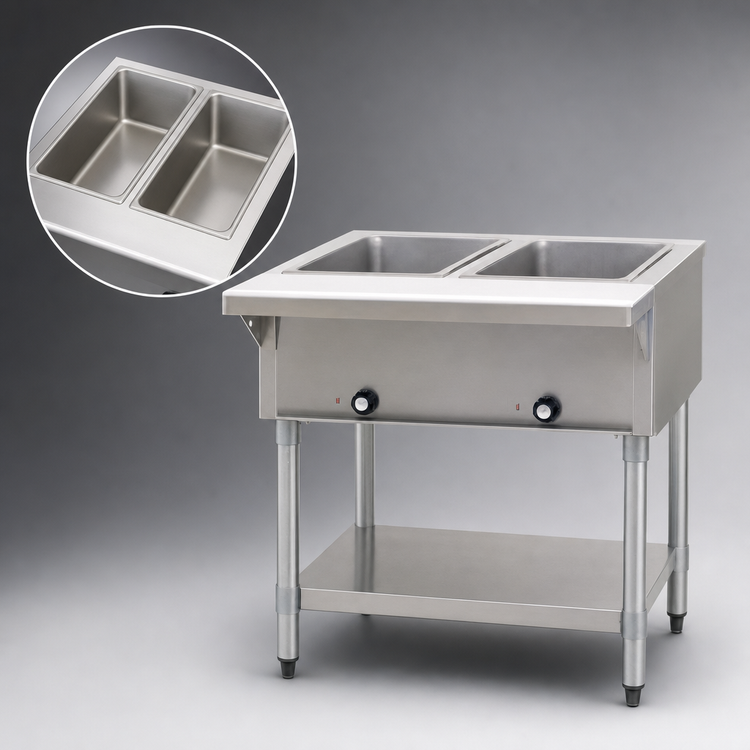 Product image #3 for Eagle Group 33-Inch Natural Gas Hot Food Table with 2 Dry Wells, Open Base