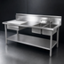 Thumbnail image #3 for John Boos 72-Inch 2-Compartment Sink Table with Right-End Sinks, Drawer, Cutting Board, and 10-Inch Backsplash