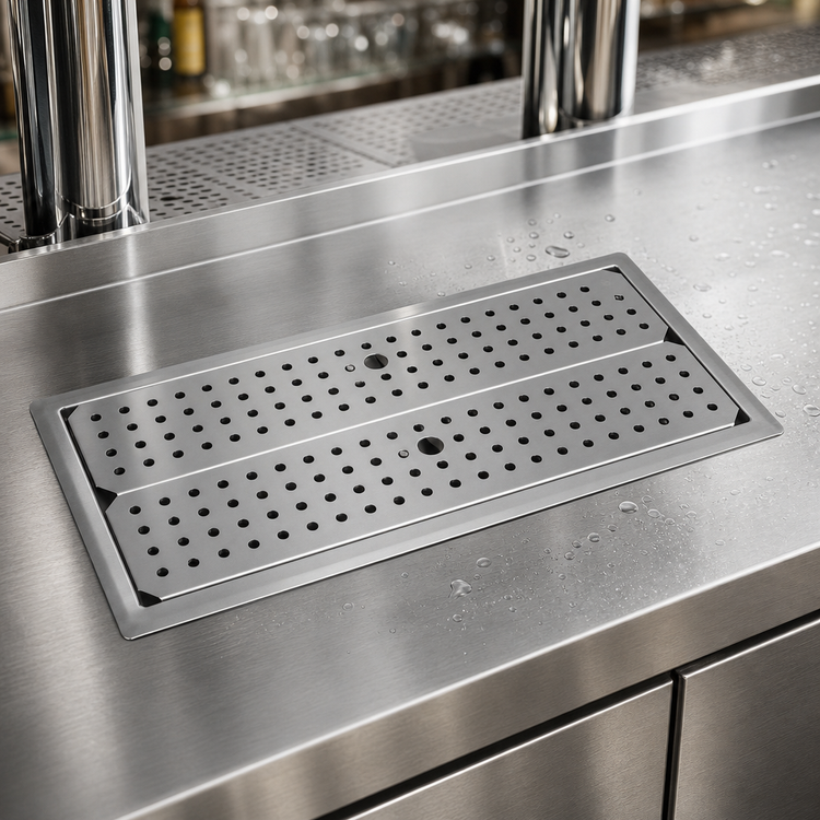 Product image #3 for Glastender DI-DP18X30 Drop-In Stainless Steel Drip Tray Trough with Removable Inserts, 30" x 18"