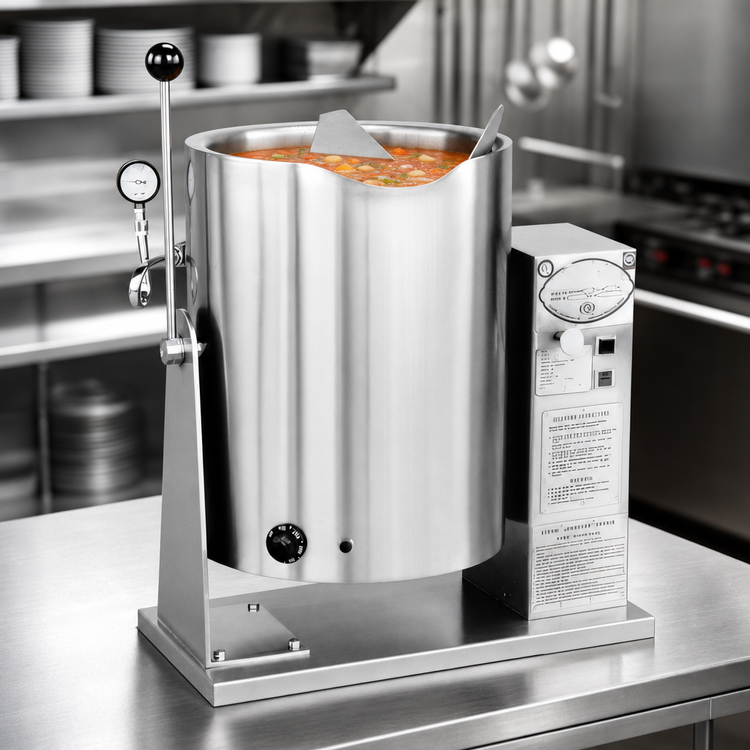 Product image #3 for AccuTemp Edge Series™ 10 Gallon Electric Countertop Tilting Kettle with 316 Stainless Steel Liner