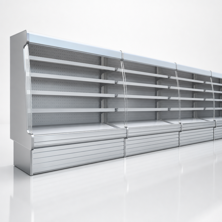 Product image #3 for Howard-McCray 35E Series 75-Inch Wide Horizontal Open Merchandiser with Sliding Rear Doors, Remote Refrigeration Ready