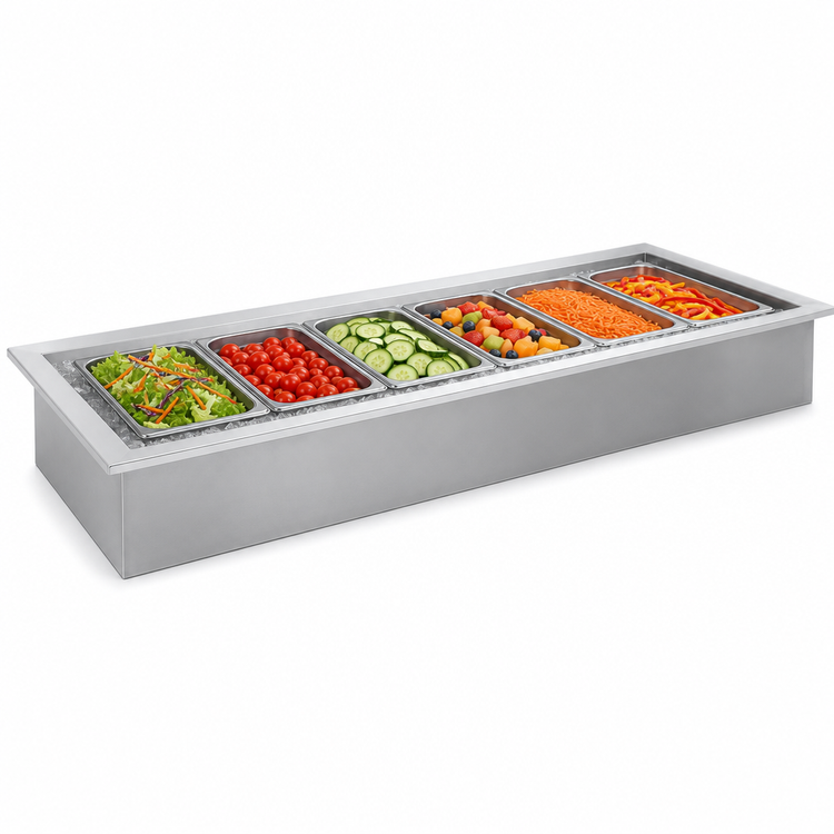 Product image #3 for Randell 9786IC 6-Pan 85-1/4-Inch Drop-In Iced Cold Food Unit