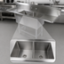 Thumbnail image #3 for John Boos Pro-Bowl 2-Compartment 14-Gauge Stainless Steel Sink with Dual 30-Inch Drainboards