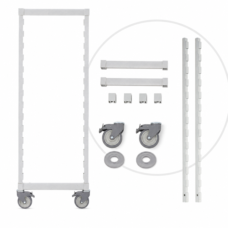 Product image #4 for Camshelving Premium Series High Density Mobile Post Kit, 21-Inch Wide x 75-1/4-Inch High, Speckled Gray