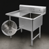 Thumbnail image #3 for John Boos B Series 1-Compartment Sink with Left Drainboard, 18 x 18 x 14 Inch Bowl, 16-Gauge Stainless Steel