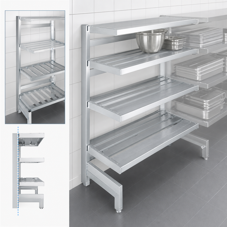 Product image #3 for Channel Manufacturing Cantilevered Shelving Left Upright, 72-Inch H, Aluminum Construction