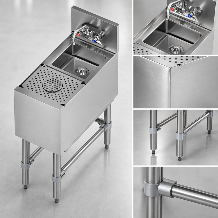 Product image #3 for Eagle Spec-Bar 12-Inch Stainless Steel Dump Sink with Glass Rinser