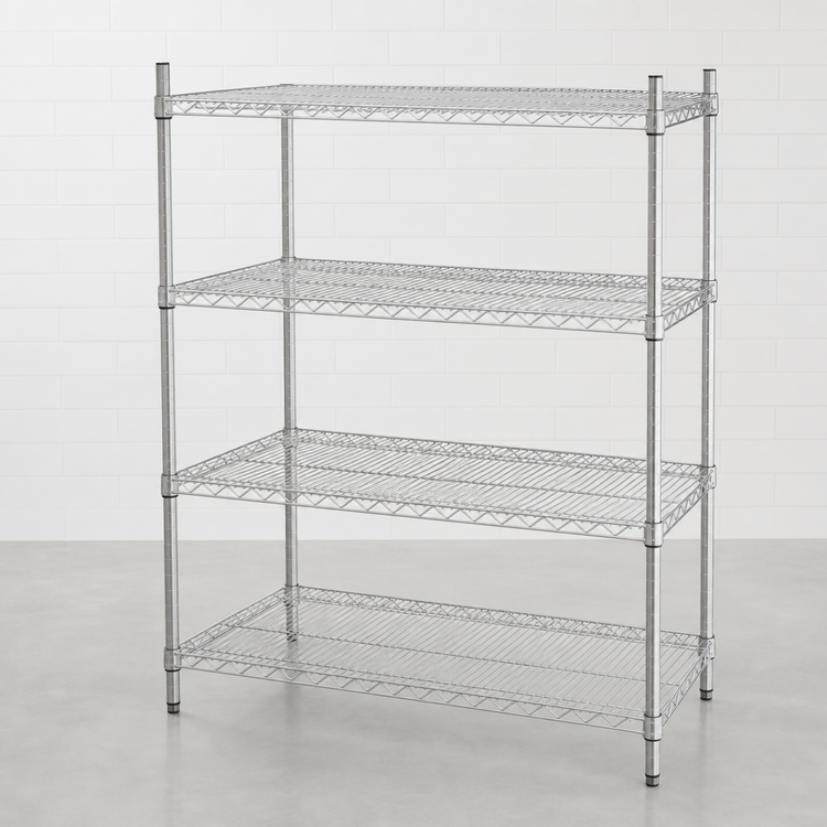 Product image #3 for Metro Super Erecta Stationary Starter Wire Shelving Unit, 72 x 24 x 63 Inches, 4 Shelves, Brite Finish