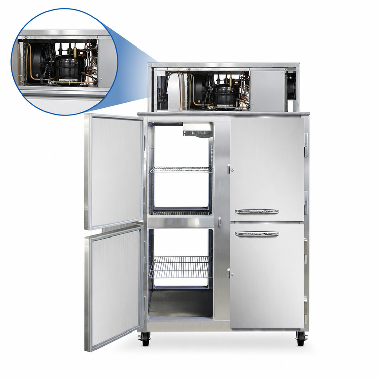 Product image #3 for Continental Refrigerator 2FNSAPTHD Two-Section Pass-Thru Freezer with Half-Height Solid Doors