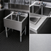 Thumbnail image #3 for Steel Works Stainless Two-Compartment Underbar Hand Sink, 18-Gauge 304 Stainless Steel, 26-1/2
