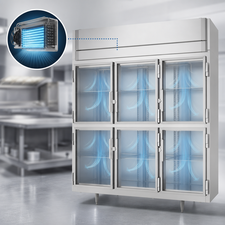 Product image #4 for Victory UltraSpec 3-Section Reach-In Glass Door Freezer, 79.6 Cu. Ft.