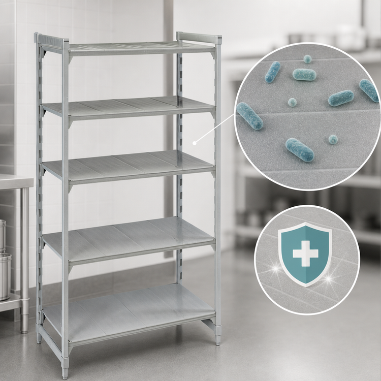 Product image #4 for Cambro Camshelving Premium 5-Shelf Solid Stationary Starter Unit, 21-Inch Deep x 24-Inch Wide x 84-Inch High, Speckled Gray