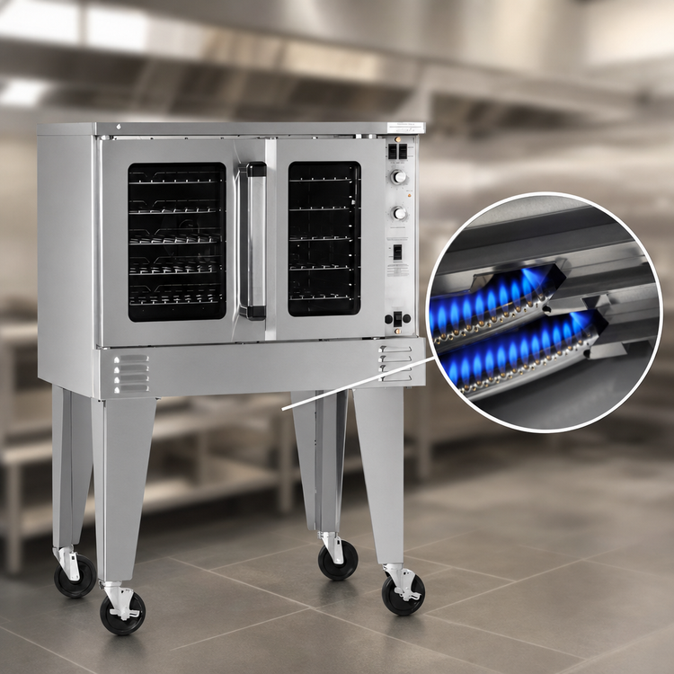 Product image #3 for Southbend Platinum Standard Depth Single Deck Gas Convection Oven, 90,000 BTU, Standard Controls, Dependent Doors