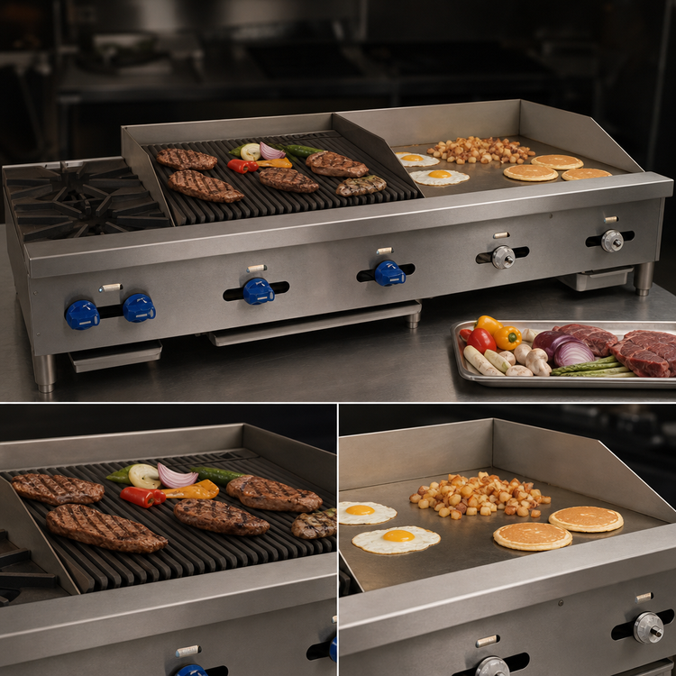 Product image #3 for Comstock-Castle FHP60-24T-2LB 60-Inch Countertop Gas Hotplate/Griddle/Char-Broiler Combination