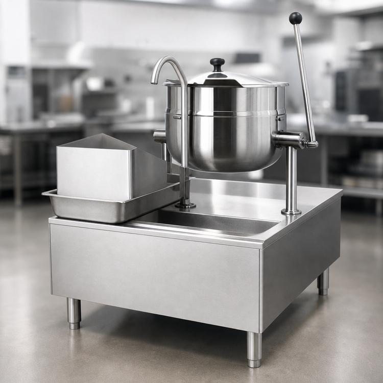 Product image #3 for Cleveland Range Stand-Mounted Direct Steam Kettle/Cabinet Assembly with 12-Gallon Kettle and 30-Inch Cabinet Base