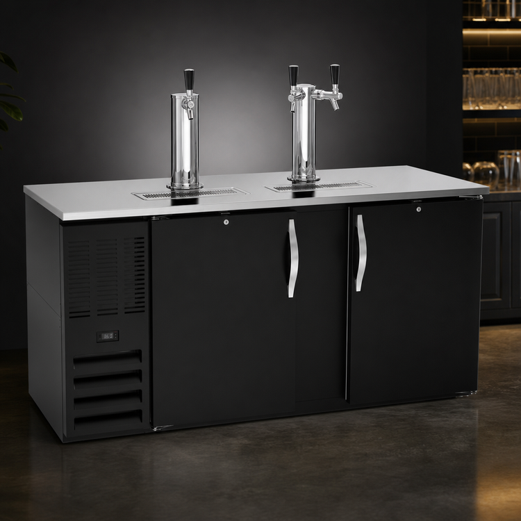 Product image #3 for Beverage-Air DD68HC-B 68-Inch Direct Draw Beer Dispenser with Dual Towers, Solid Doors, and 3-Keg Capacity