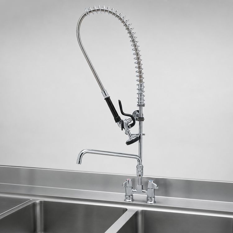 Product image #3 for Equip 4-Inch Centers Deck Mount Pre-Rinse Unit with 8-Inch Add-On Faucet