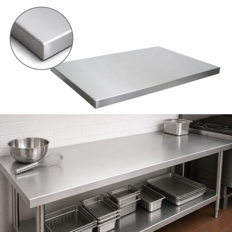 Product image #3 for John Boos Stainless Steel Countertop with Flat No Backsplash, 132 Inches x 27 Inches x 1-1/2 Inches