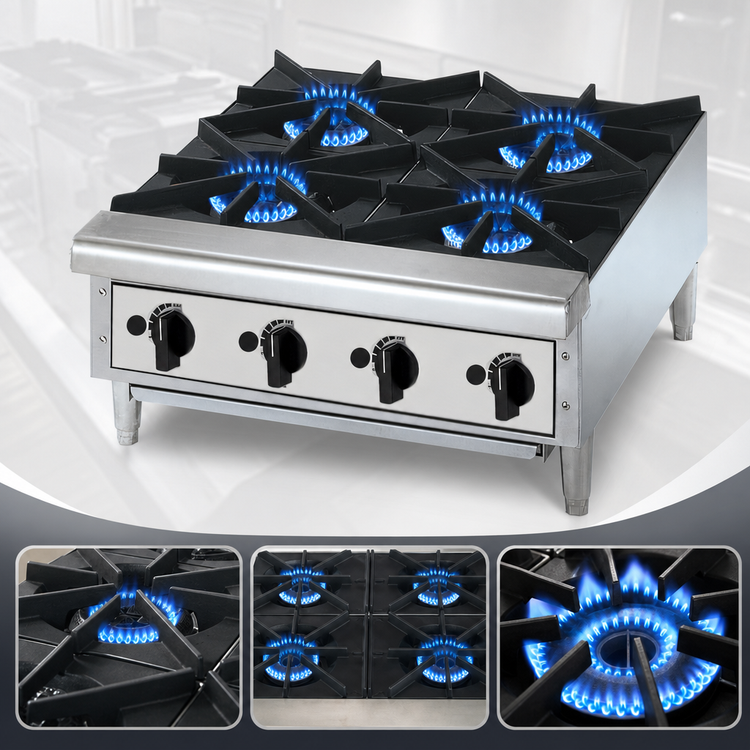 Product image #3 for Toastmaster TMHP6 36-Inch Countertop Gas Hot Plate, 6 Burners, Manual Control