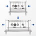 Thumbnail image #3 for Advance Tabco 36-Inch Adjustable Table-Mounted Stainless Steel Utensil Rack / Pot Rack with 6 Plated Pot Hooks