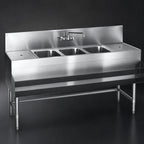 Thumbnail image #3 for Eagle Group Spec-Bar B4-3-R-24 48-Inch Three-Compartment Underbar Sink Unit with Right Drainboard and Faucet, 304 Stainless Steel