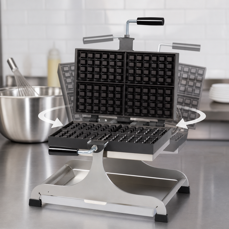 Product image #3 for Krampouz 4x6 Brussels Swivel Countertop Commercial Waffle Maker