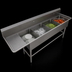 Thumbnail image #3 for John Boos Pro-Bowl 4-Compartment Stainless Steel Sink with Left Drainboard, 12-Inch Deep Bowls