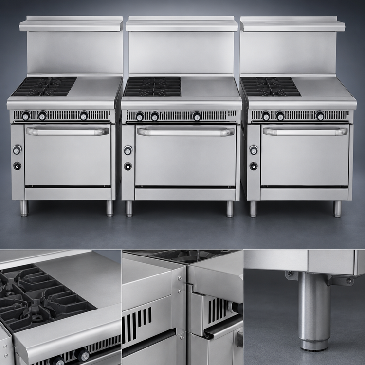 Product image #3 for Imperial Spec Series Heavy Duty 36-Inch Modular Gas Range with 2 Open Burners and 2 Hot Tops