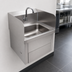Thumbnail image #3 for John Boos Wall-Mounted Stainless Steel Hand Sink with Knee-Activated Gooseneck Faucet, 14 x 10 x 5-Inch Bowl