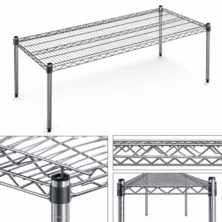 Product image #3 for Eagle Group 30 x 18 Inch Chrome Wire Dunnage Rack with 14 Inch Posts